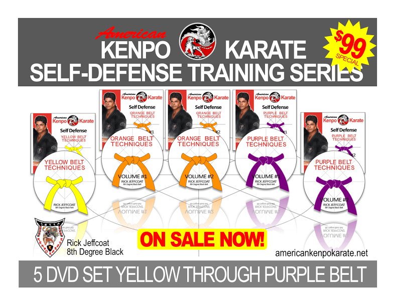 5 DVD Set yellow through puple belt - American Kenpo Karate