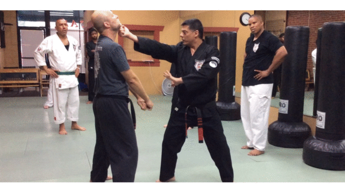 Front Two-Hand Push Method of Attack Drill - American Kenpo Karate